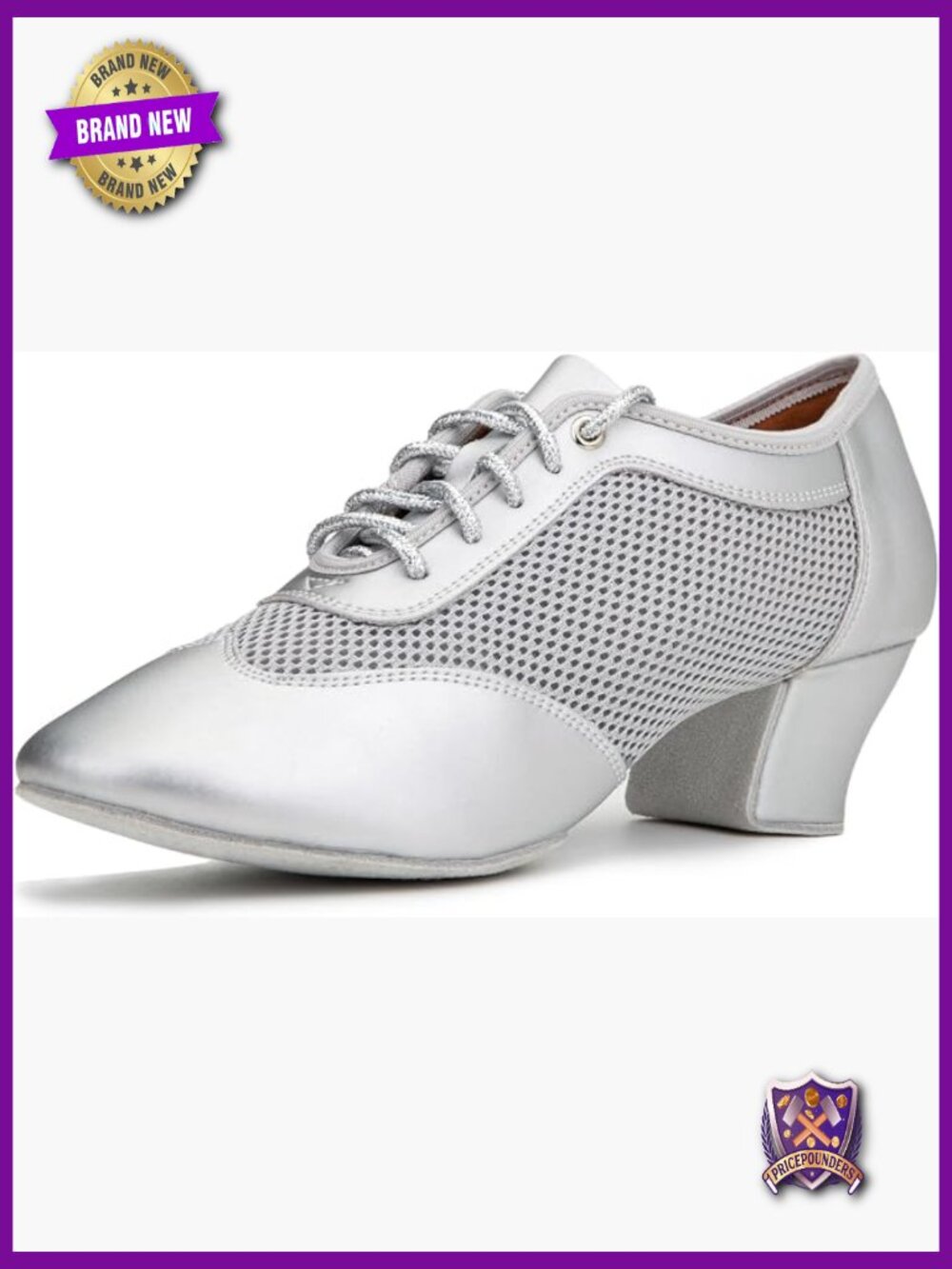 Lady's 2" Practice Dance Shoes Lace-Up Ballroom Modern Salsa Rhythm Teaching